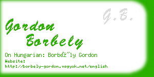 gordon borbely business card